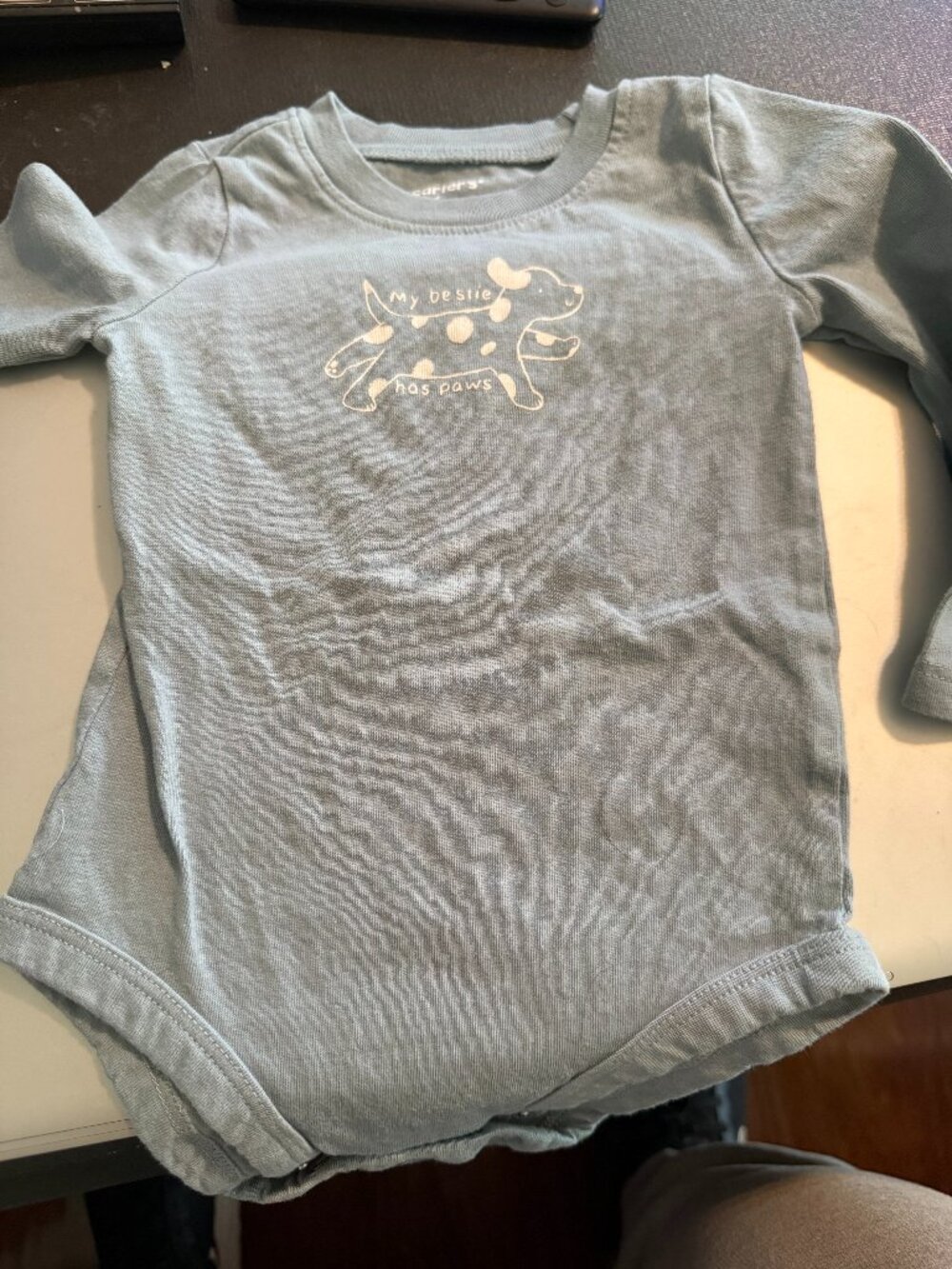 My Bestie Has Paws Cute Dog Long Sleeve Baby Bodysuit 6 mo (101)